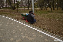 На Суворовской аллее парка Шевченко рисуют велодорожку (ФОТО)