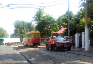 В Одессе по Французскому бульвару впервые за полгода проехал трамвай (ФОТО)