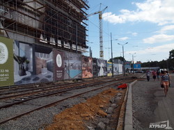 Кольцо одесского трамвая около Аркадии уже почти готово (ФОТО)
