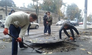 Одесситы готовят почву для озеленения Французского бульвара (ФОТО)