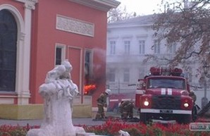 В Одессе загорелся музей морского флота