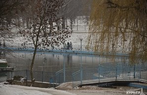 Одесситов призывают не выходить на лед прудов в парке Победы