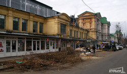 Вместе c цветочной торговлей около Нового рынка в Одессе спилили деревья (ФОТО)