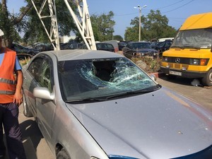 В Одессе "Правый сектор" разбил автомобиль с георгиевской ленточкой