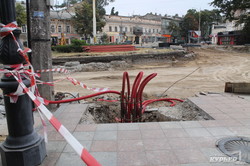 Реконструкция Тираспольской площади в Одессе: готовят основание для новых трамвайных путей (ФОТО)