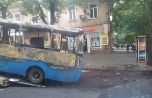 В Одессе сгорела маршрутка