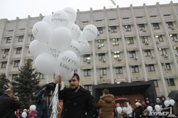 Попытка номер 2: под одесской обладминистрацией снова "попрощались" с Саакашвили (ФОТО, ВИДЕО)