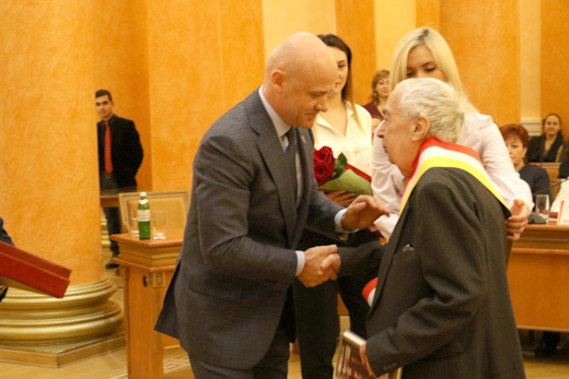 В одесской мэрии чествовали вице-президента Всемирного клуба одесситов Евгения Голубовского