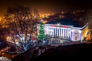Новогодний центр Одессы с высоты крыш старого города (ФОТО)