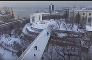 Заснеженная Одесса с высоты птичьего полета (ВИДЕО)