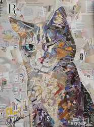 Мир-мур-арт: одесские коты из обрывков нотных станов и шоколадных оберток (ФОТО)
