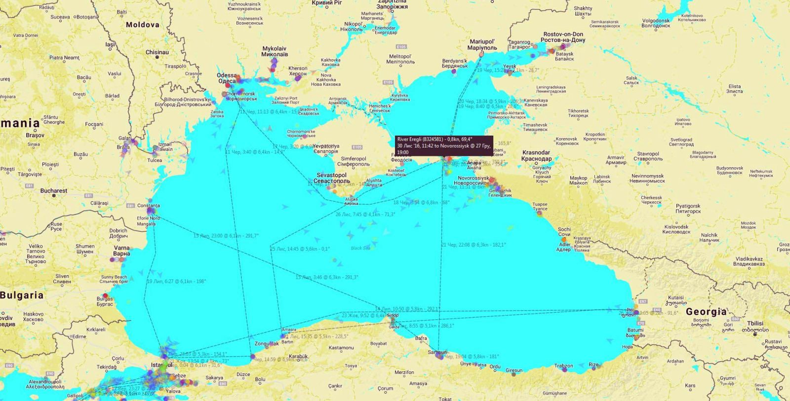 Карта затонувших кораблей черное море