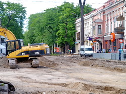 Реконструкция Преображенской в Одессе: готовится основание для трамвайных путей (ФОТО)