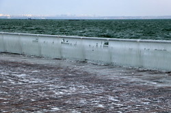 Зима в Одессе: замерзшая набережная, штормовое море и котики
