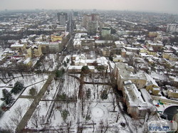 Зимняя Одесса со стометровой высоты: снег, море, высотки и санатории (ФОТО, ВИДЕО)
