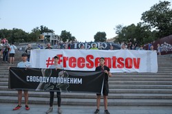 В Одессе прошла огненная акция в поддержку Олега Сенцова (ФОТО)