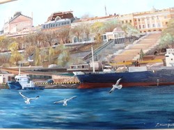 Морской фасад Одессы рисуют художники