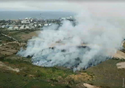 В районе Хаджибейского лимана тушат масштабный пожар
