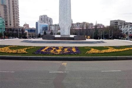 В Одессе появилась патриотическая цветочная композиция